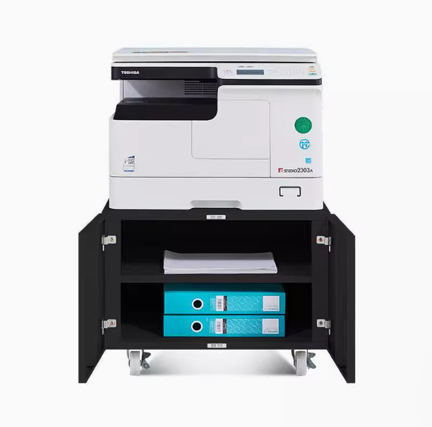 打印机柜办公矮柜打印纸储存柜复印机可移动450高酷黑款